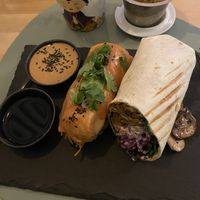 Kimchi Roll and Gyros wrap  at Ma'Rinas - Veggiezz in Karlsruhe