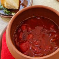 Half serving of vegan Borsch at Ukraininisches Cafe-Restaurant Natalka in Wismar