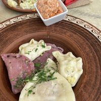 Dreierlei Pelmeni vegan  at Ukraininisches Cafe-Restaurant Natalka in Wismar