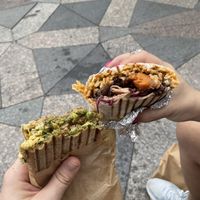Chickpea sandwich + beans burrito  at Vital Foods in Copenhagen