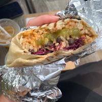 Black bean burrito with cilantro sauce  at Vital Foods in Copenhagen