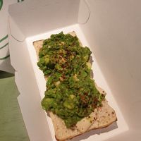 Hummus with avocado and smashed peas at Vital Foods in Copenhagen