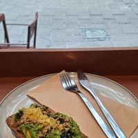 Peas and avocado toast at Vital Foods in Copenhagen