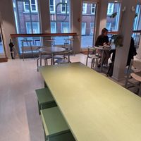 Seating area, lots of seats #Veganuary at Vital Foods in Copenhagen