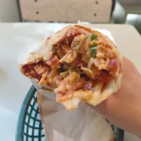 Jackfruit burrito without the top at Vital Foods in Copenhagen