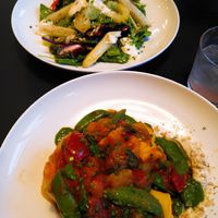 Peas tortelloni and white asparagus salad at Hohenheim & Söhne in Frankfurt