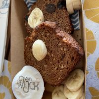 Their banana bread has raisins, something different I really like    at Van Wijck in Maastricht