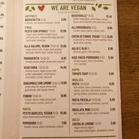 The vegan menu   at Vapiano - Constantinstraße in Cologne