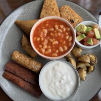 Vegan yoghurt option for the breakfast    at Namaste India in Norwich