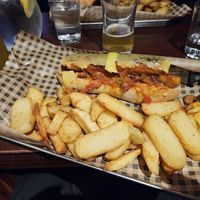 Vegan chilli dog at Teuchters Landing in Edinburgh