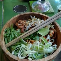 Spicy noodles (were not spicy) at Akar Cafe in Lovina