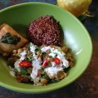 spinach curry at Akar Cafe in Lovina