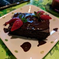 Vegan, gluten-free brownie at Akar Cafe in Lovina