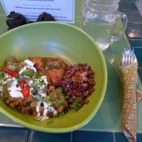 Indian Chickpea, Aubergine and Spinach Curry at Akar Cafe in Lovina
