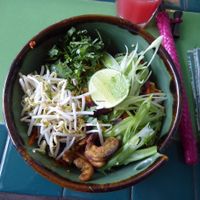 Noodles tossed in Sesame Seeds with Crisp Vegetables at Akar Cafe in Lovina