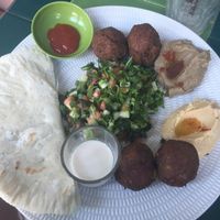 mideastern plate at Akar Cafe in Lovina
