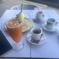 Breakfast demolished   at Café Oceano in Vila Praia De Ancora