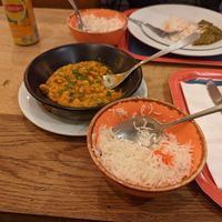 daal tarka and basmati at Kurry Up in Paris