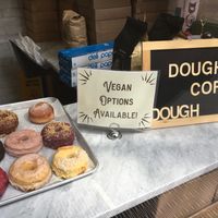 sign in store at Dough Doughnuts - Rockefeller in New York City