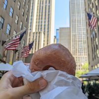 vegan doughnut in rockerfeller center at Dough Doughnuts - Rockefeller in New York City