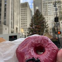 Hibiscus donut!  at Dough Doughnuts - Rockefeller in New York City