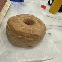 Vegan coffee doughnut (eaten elsewhere, the shop is take out only)  at Dough Doughnuts - Rockefeller in New York City