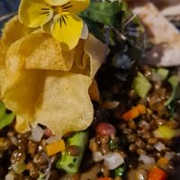 Lentils and pita bread. at Castillo De Monda in Monda