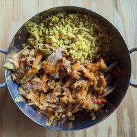 Soy Curl Tikka Masala Bowl at The Sudra in Beaverton