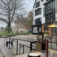 Views of the cathedral  at The Cheeky Vegan in Exeter
