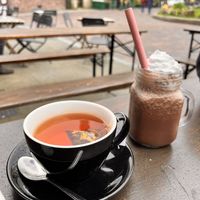 Gorgeous grey and chocolate shake (no charge for whip)  at The Cheeky Vegan in Exeter