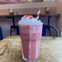 Bakewell tart milkshake   at The Cheeky Vegan in Exeter