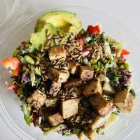 They now have tofu!  at Vinaigrette Salad Kitchen  in Louisville