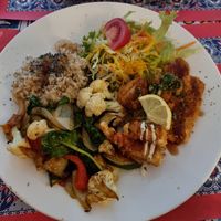 Vegan plate at TerraZen Centre in Amsterdam