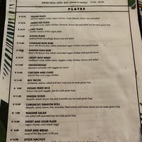 Menu at TerraZen Centre in Amsterdam