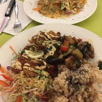 Vegan plate and nachos    at TerraZen Centre in Amsterdam