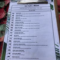 Menu in August 2022  at TerraZen Centre in Amsterdam