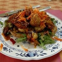 Deconstructed burger at TerraZen Centre in Amsterdam