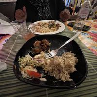 Late picture, I ate a bunch lol. I forgot what I had and can’t find the menu either:/ the other dish is the Lady Plate. Both were very good. Dub music playing. Great time !!  at TerraZen Centre in Amsterdam