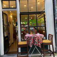 One of three outdoor tables at TerraZen Centre in Amsterdam