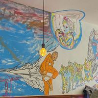 pretty wall art   at TerraZen Centre in Amsterdam