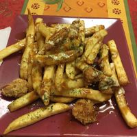 chicken and chips  at TerraZen Centre in Amsterdam