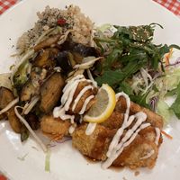 Vegan plate  at TerraZen Centre in Amsterdam