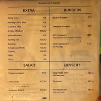 Menu  at TerraZen Centre in Amsterdam