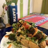 The most amazing hot dog!  at TerraZen Centre in Amsterdam