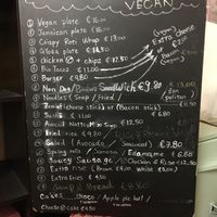 Menu on 5th October 2018 at TerraZen Centre in Amsterdam