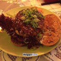 Vegan chicken katsu burger at TerraZen Centre in Amsterdam