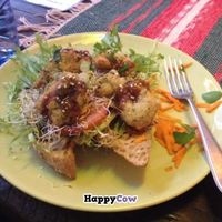 Mini vegan chicken katsu burger at TerraZen Centre in Amsterdam