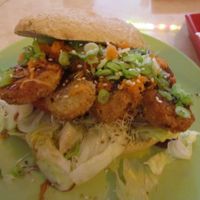 tempeh burger at TerraZen Centre in Amsterdam