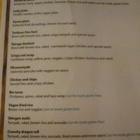 Menu at TerraZen Centre in Amsterdam