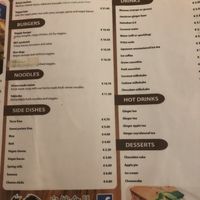 Menu at TerraZen Centre in Amsterdam